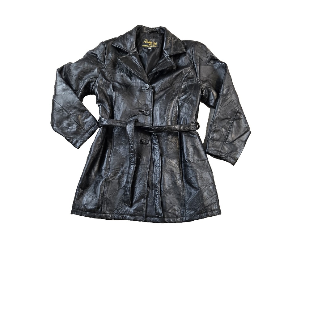 VTG Leather &‎ Soul Women's Genuine Leather Coat Button Up Lined Fits like M/L